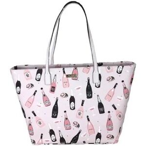 kate spade Pink and Black Champagne Print Tote